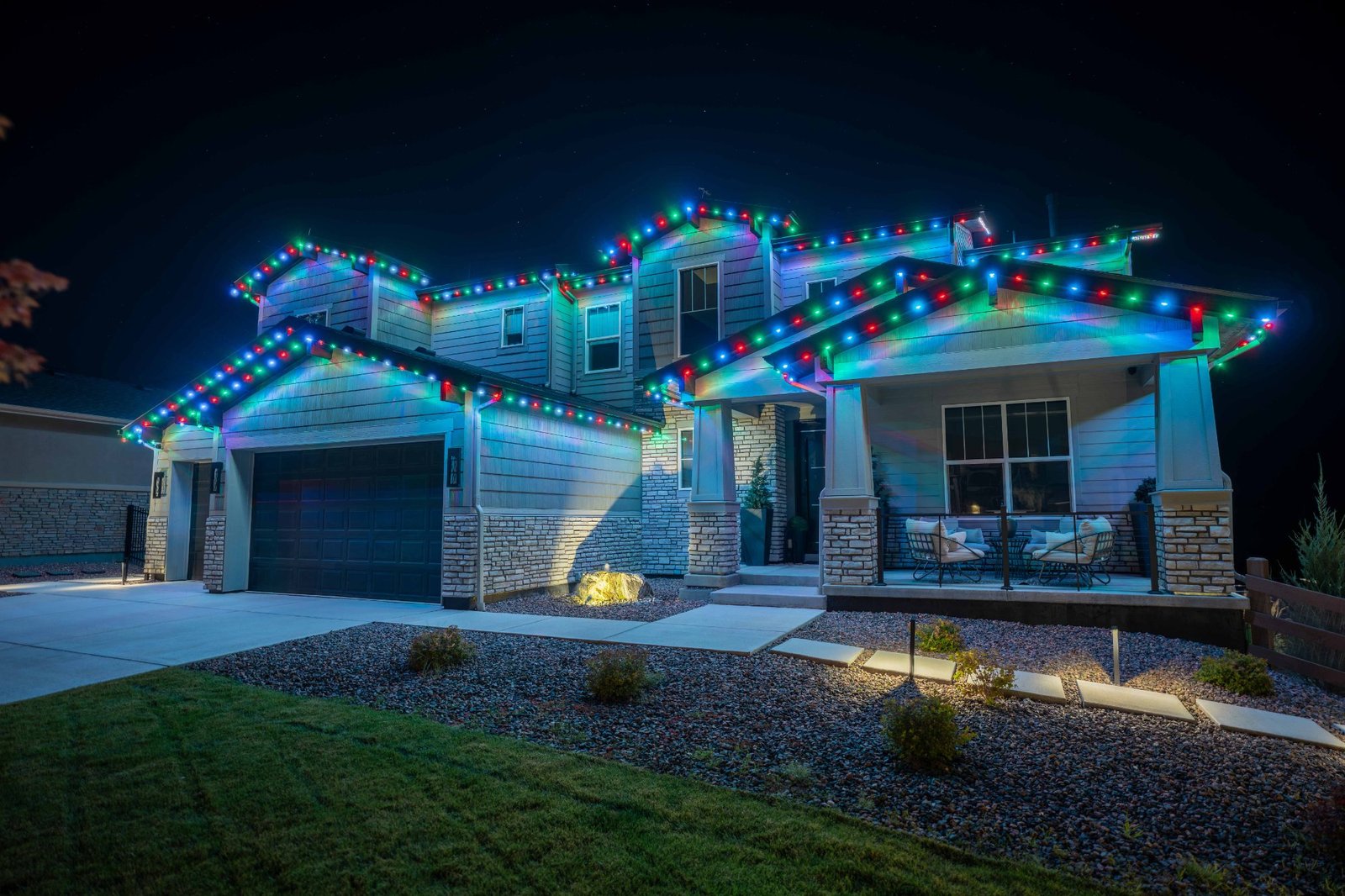 Christmas lighting installation Lawrence Kansas