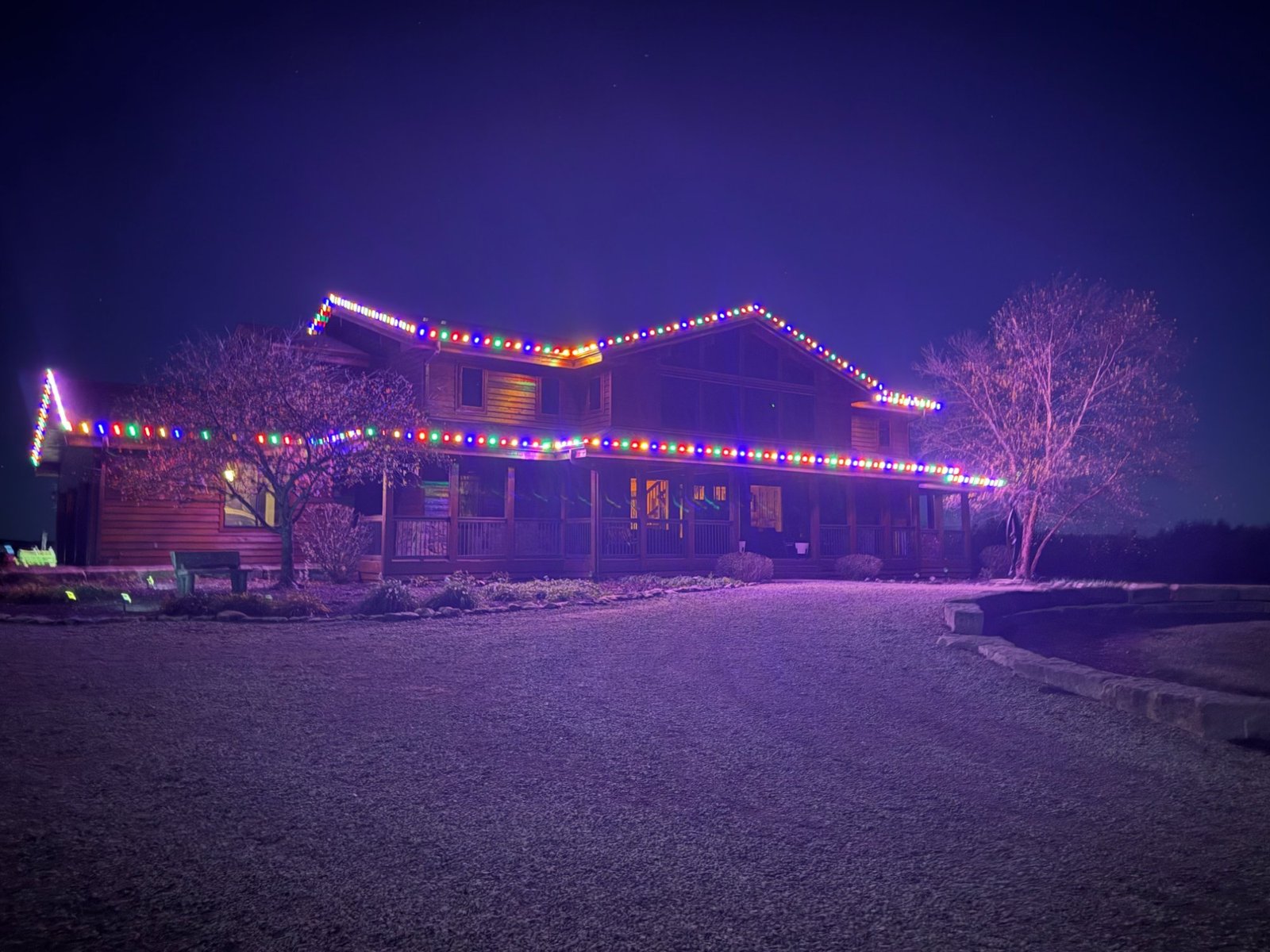 Multicolor Christmas lights Kansas residential