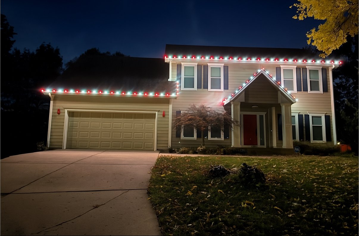 Blue and white winter lights Kansas