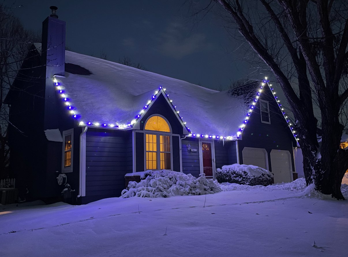 Purple Halloween permanent lights